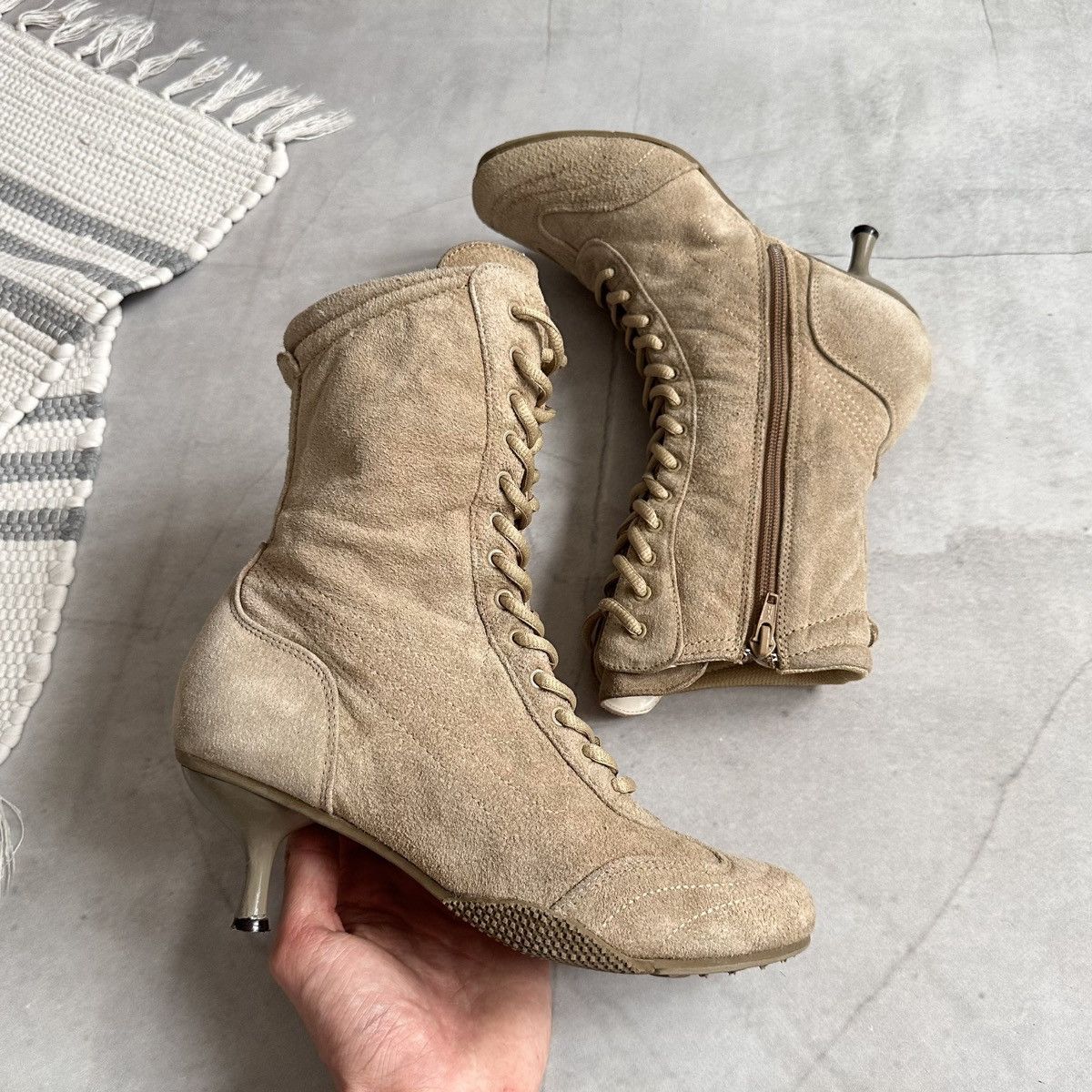 New Rock Cyber Y2K Moto Boots Kitten Heels Prada Miu Miu Vibe Size US 8 / IT 38 - 9 Thumbnail