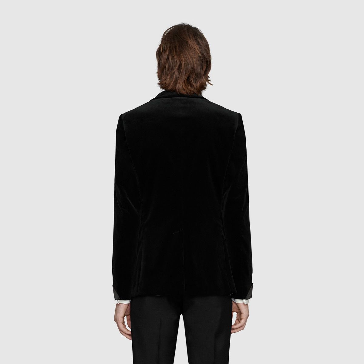 Gucci oc11z1025 Fitted Velvet Jacket in Black Size US XL / EU 56 / 4 - 4 Thumbnail