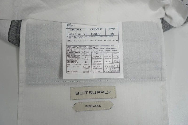 Suitsupply Men Suitsupply Soho Turn - Up Trousers Flannel Wool UK/US40 Size 40R - 6 Thumbnail