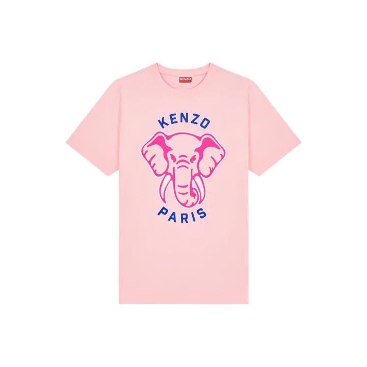 Kenzo Kenzo Pink Elephant Print Short Sleeve T-Shirt 0079 Size S / US 4 / IT 40 - 1 Thumbnail