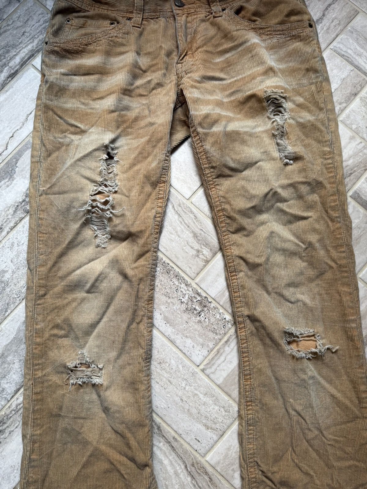 Japanese Brand distressed midas flare corduroy pants Size US 29 - 2 Thumbnail