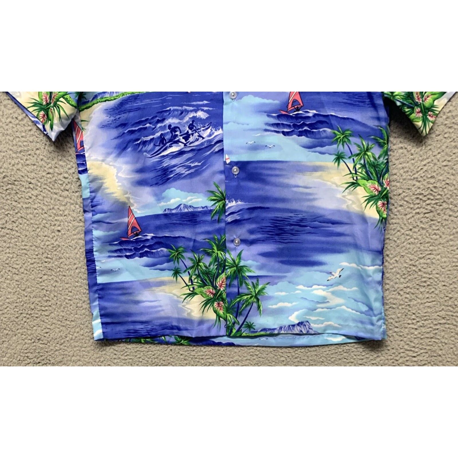 Vintage Royal Creations Shirt Mens Hawaiian Size Medium Button Down 1 Pocket Blue Size US M / EU 48-50 / 2 - 3 Thumbnail