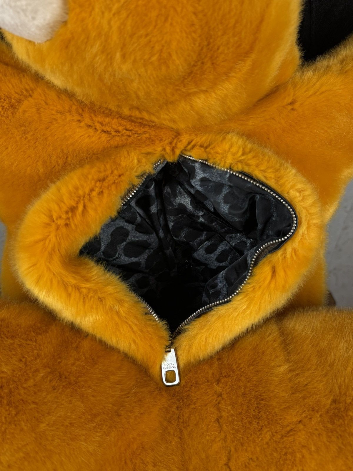 Dolce & Gabbana Dolce & Gabbana Faux Fur Teddy Bear Animal Backpack Orange Size ONE SIZE - 11 Thumbnail