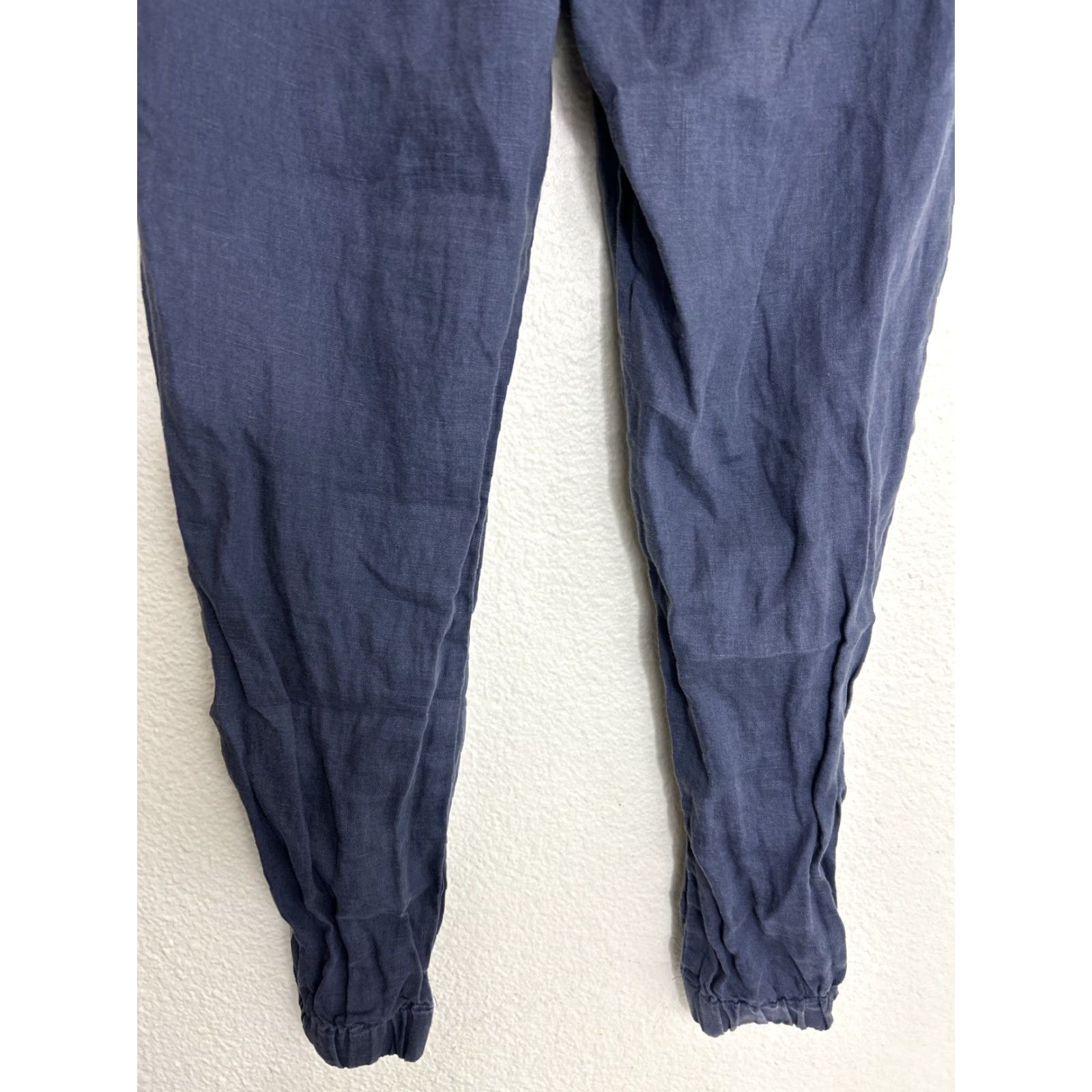 Saks Fifth Avenue VINTAGE Saks Fifth Avenue Womens Medium Blue Linen Joggers Drawstring 30x30 Size 32" / US 10 / IT 46 - 7 Thumbnail