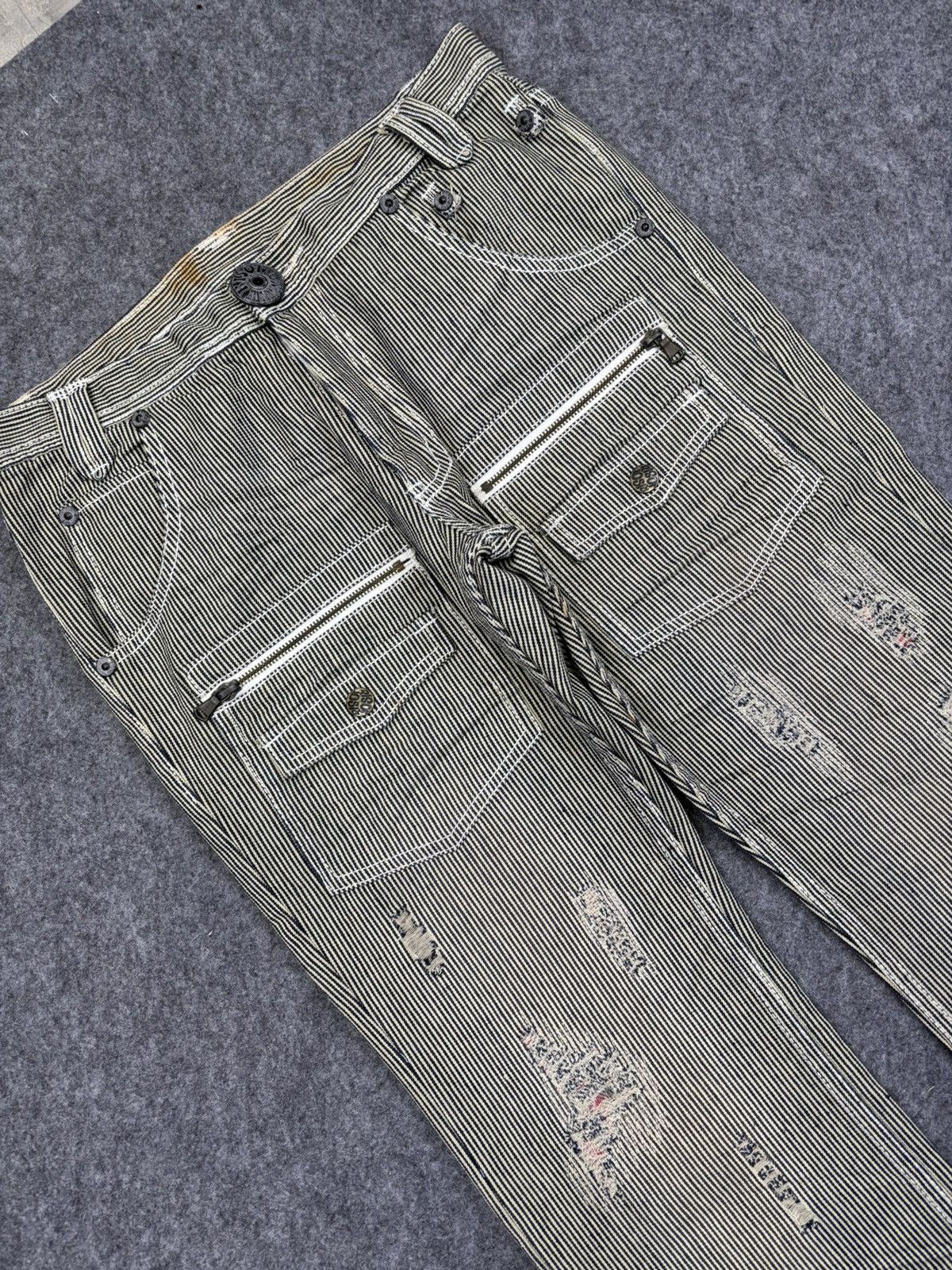 Seditionaries 💥Flare💥Risot Hickory Boro Distressed Multipocket Pant F719 Size US 31 - 11 Thumbnail