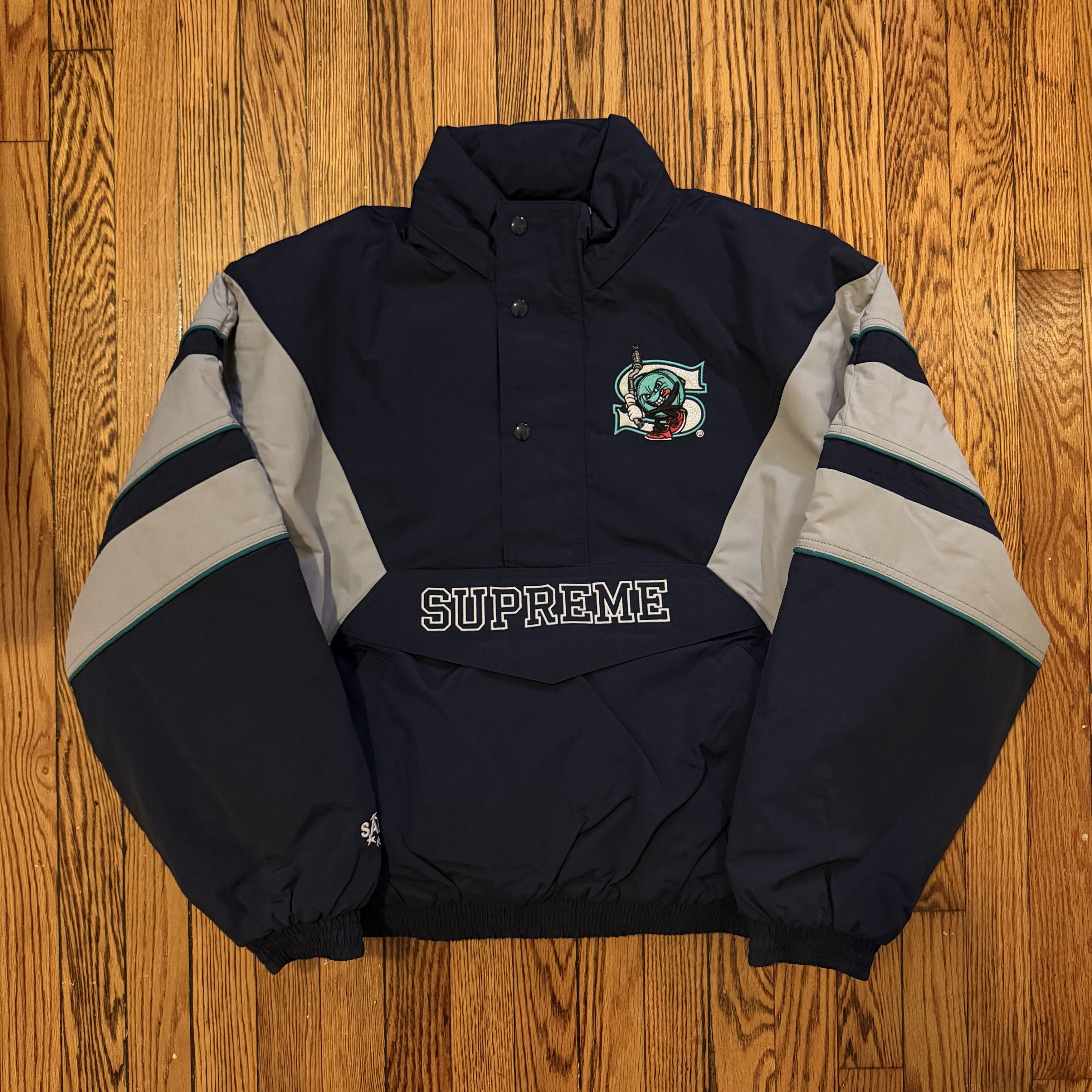 Mitchell & Ness × NCAA × Supreme Supreme Georgetown Stadium Jacket