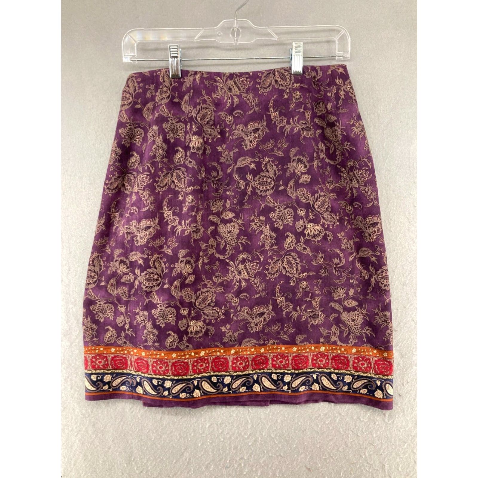 Talbots Talbots Skirt 8 Purple Floral Silk A-Line Womens Bohemian Casual Size 30" / US 8 / IT 44 - 5 Thumbnail