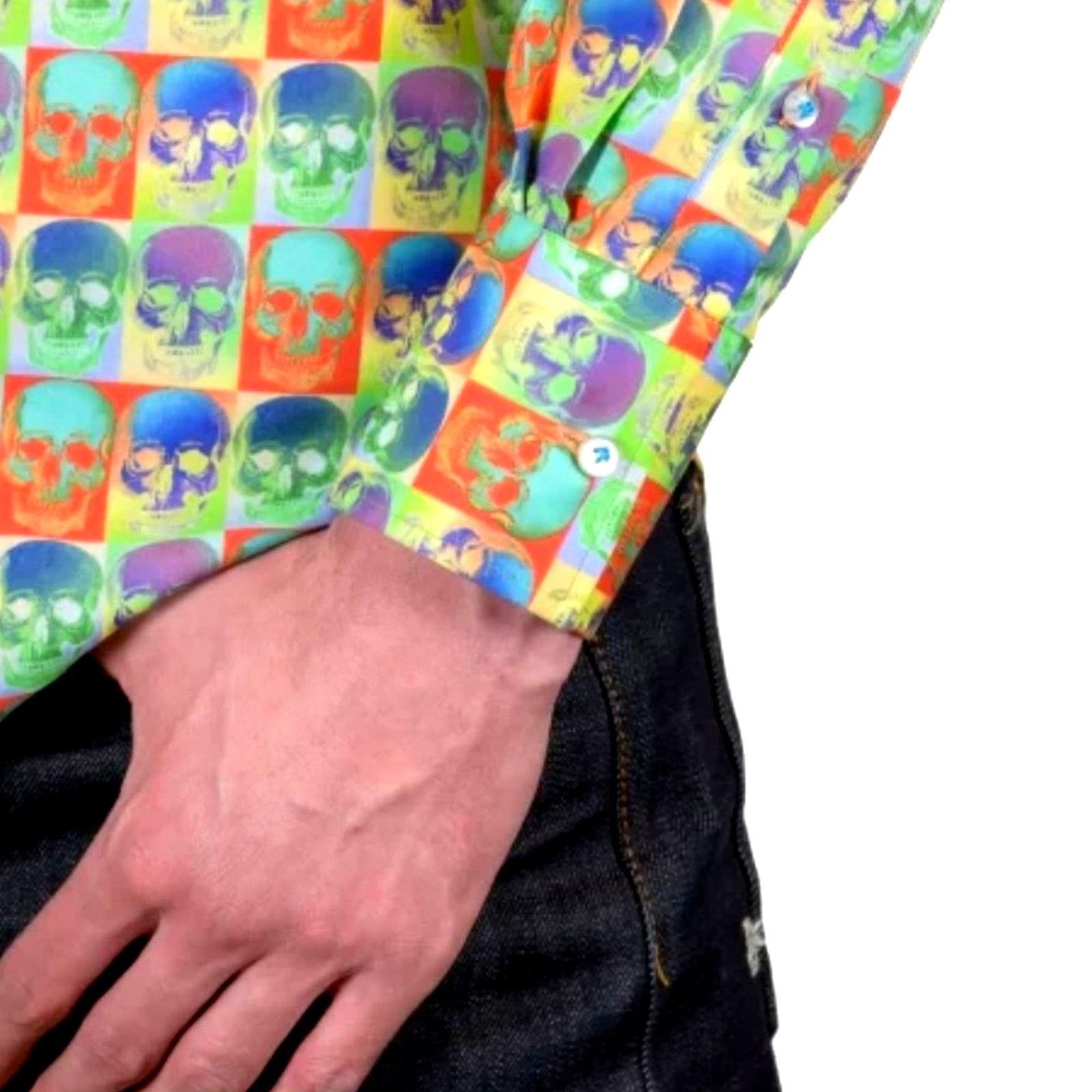 Other Coton Doux Pop Art Skull Button-Up Shirt – Size 39 / 15.5 Size US S / EU 44-46 / 1 - 4 Thumbnail