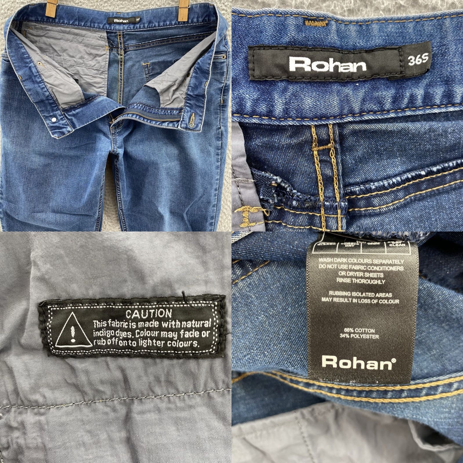 Denime Rohan Jeans Men’s 34X27 Blue Straight Indigo Denim Pants — 5-Pocket, Regular Fit, Mid Rise, Button-Zip Closure, Cotton Blend, UK Brand Size US 34 / EU 50 - 8 Thumbnail