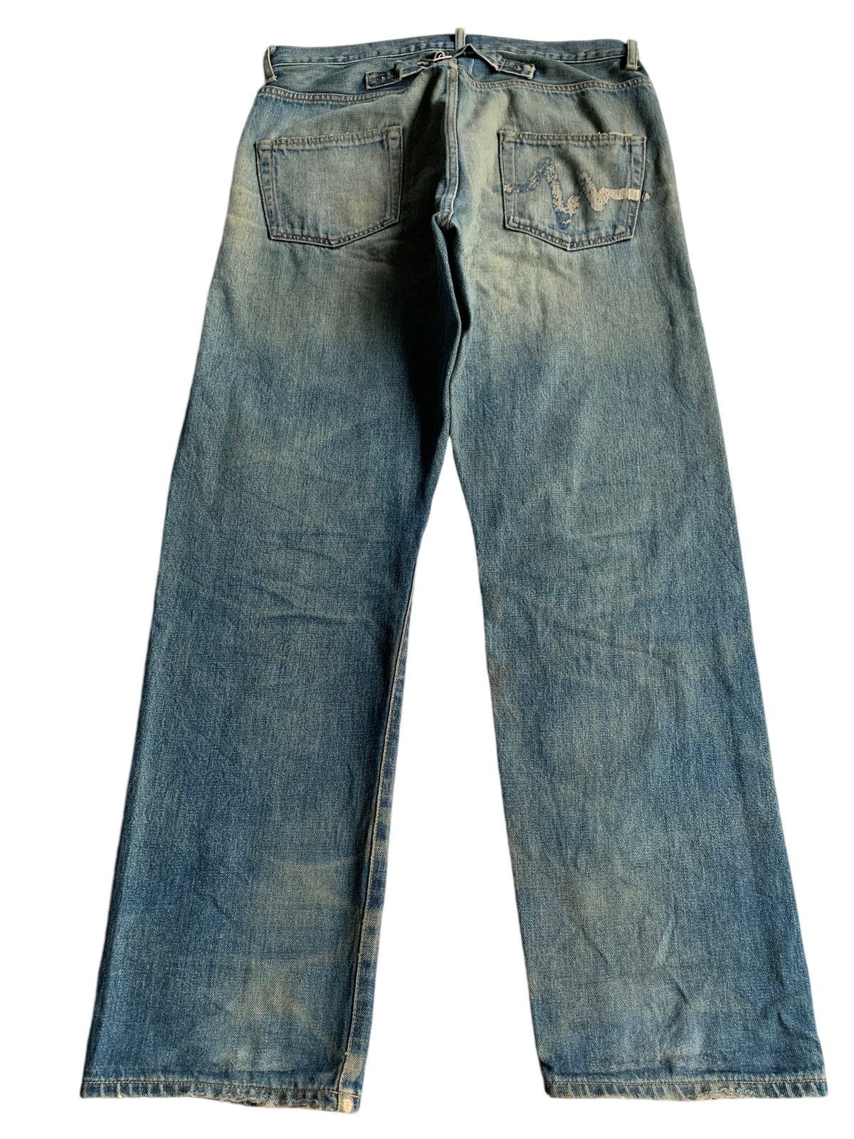 Kapital Whiz Limited Buckle Back Selvedge Distressed Denim Size US 36 / EU 52 - 4 Thumbnail