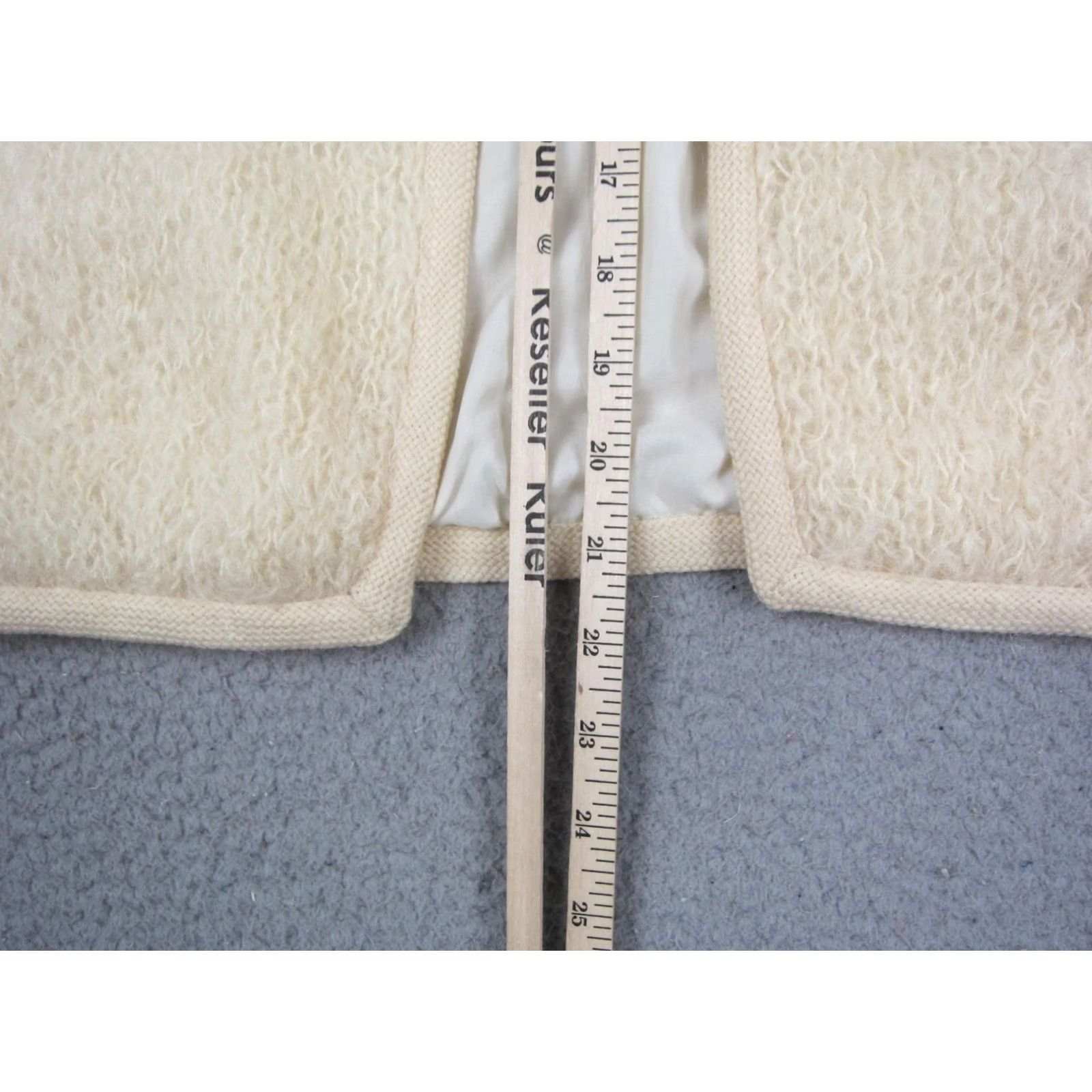 Vintage VINTAGE Creme Mohair Cardigan Womens XL Boucle Knit Open Front 70s Sweater Size XL / US 12-14 / IT 48-50 - 6 Thumbnail