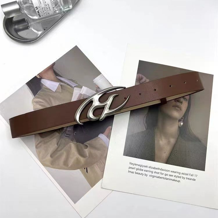 Designer New Trend Vintage Belt Riveted Belts Menswear Accessories Size ONE SIZE - 2 Thumbnail