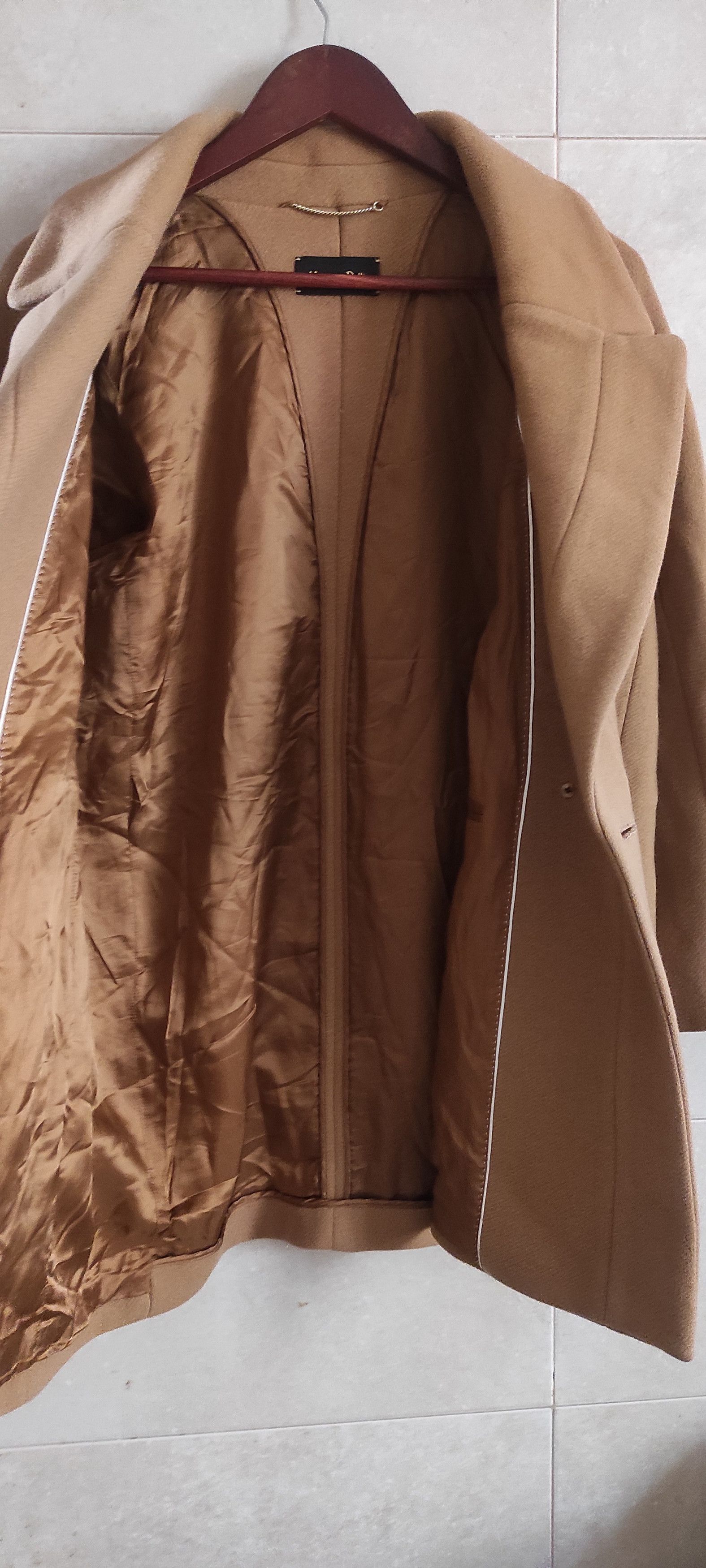 Massimo Dutti Massimo Dutti Mid Long Wool-Blend Coat in Camel Size L / US 10 / IT 46 - 14 Thumbnail