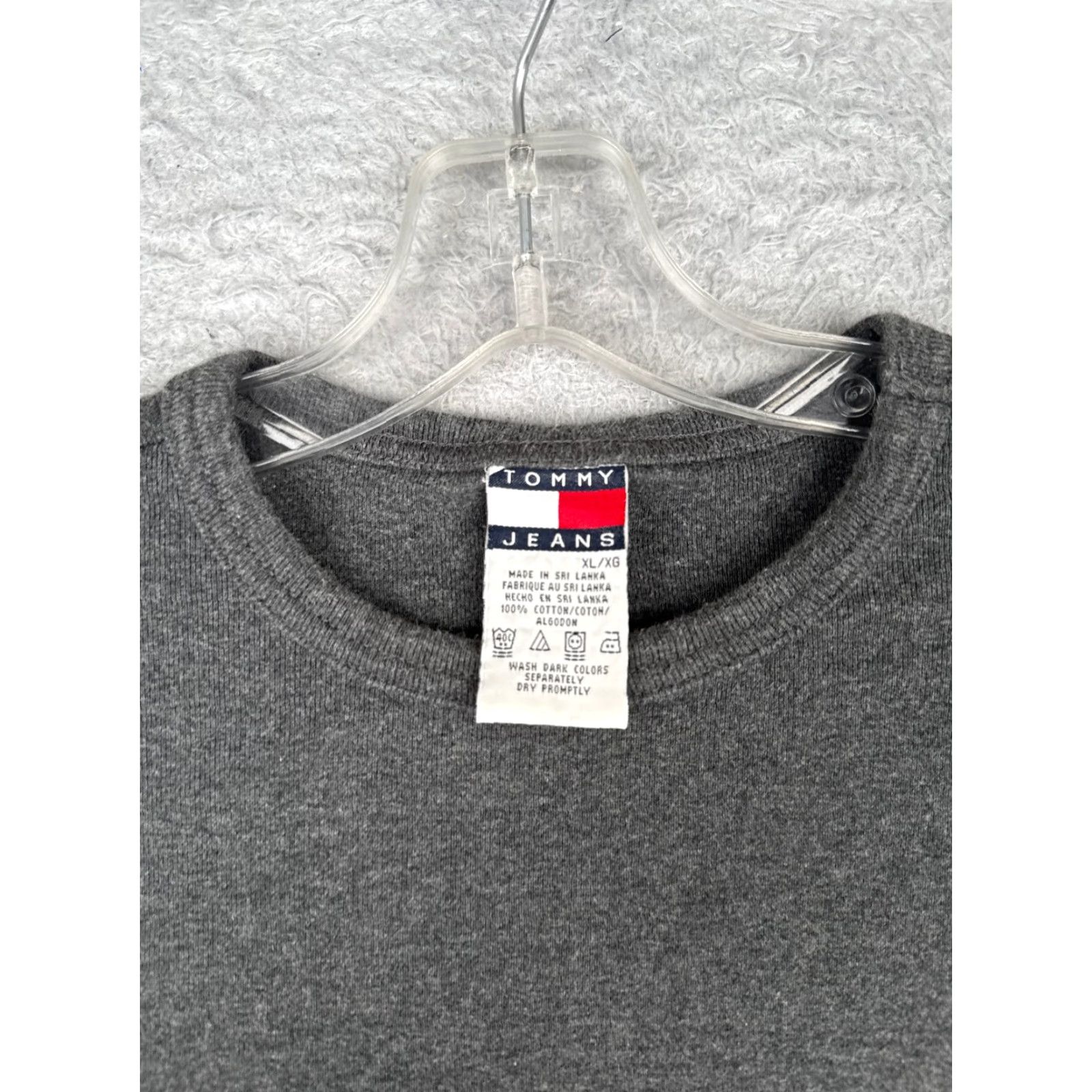 Tommy Hilfiger Tommy Hilfiger Gray Long Sleeve Crew Shirt Women Large 100% Cotton Outdoor Slim Fit Size L / US 10 / IT 46 - 6 Thumbnail