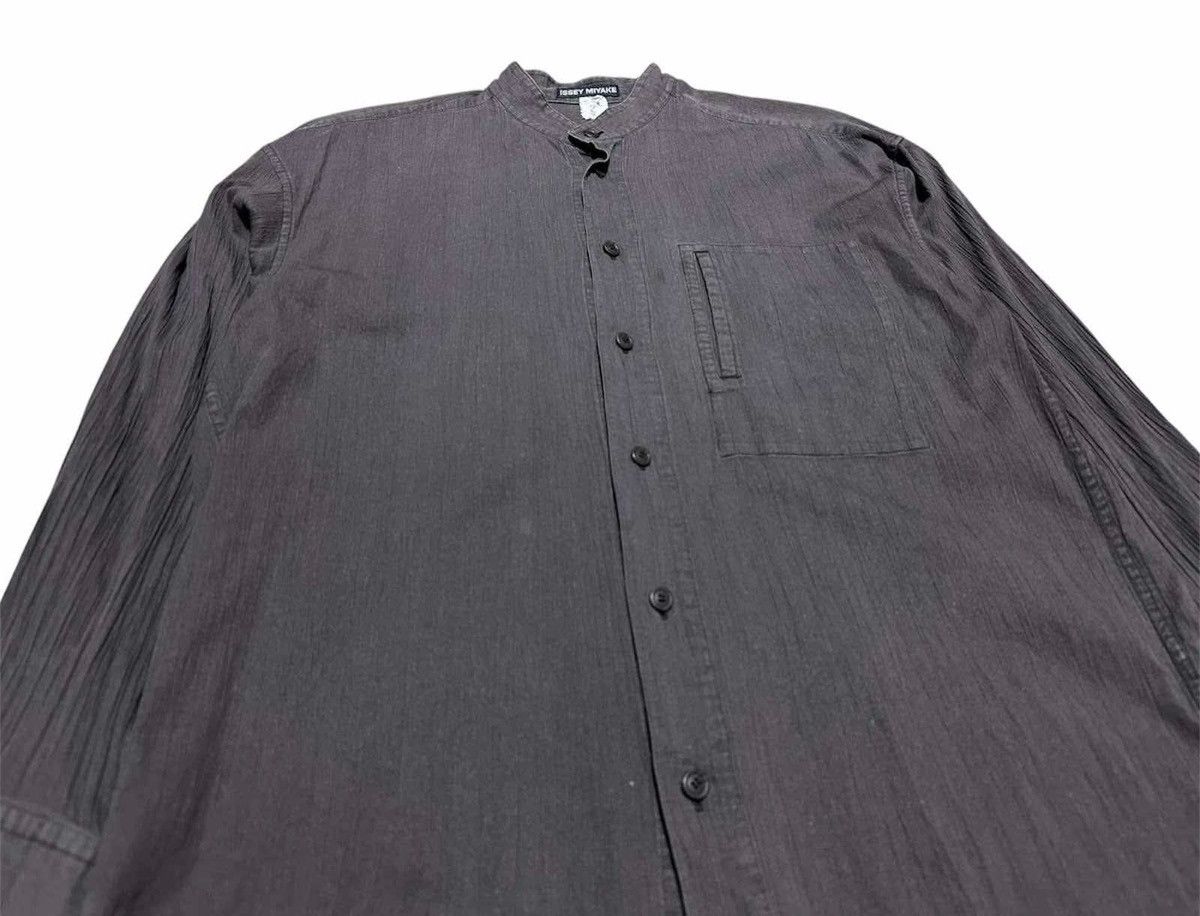Issey Miyake 🔥Rare Vintage Issey Miyake Pleats Rayon Shirt Collarless Size US L / EU 52-54 / 3 - 1 Thumbnail