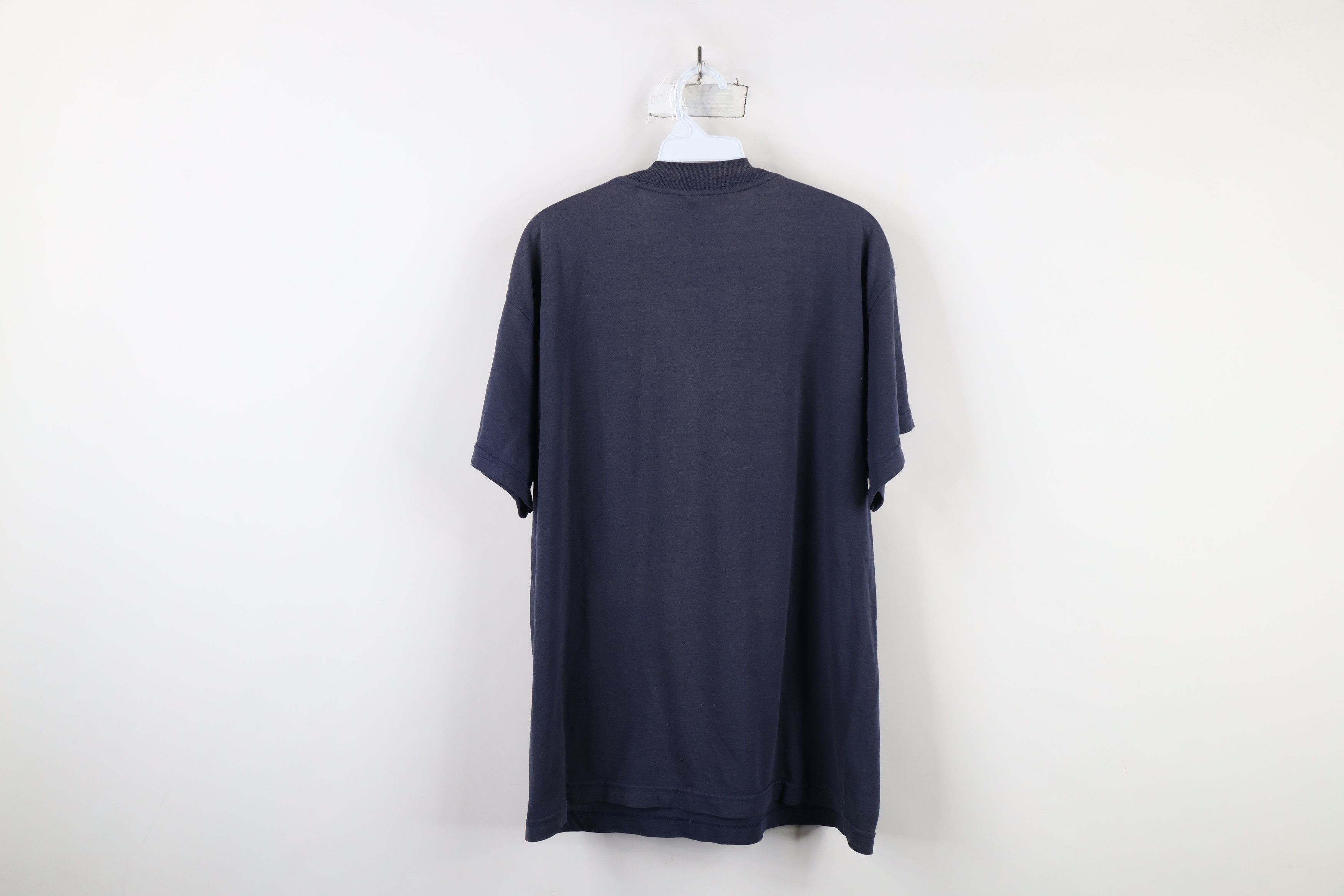 Vintage Vintage 90s Streetwear Blank Thin Pocket T-Shirt Blue USA Size US L / EU 52-54 / 3 - 11 Thumbnail