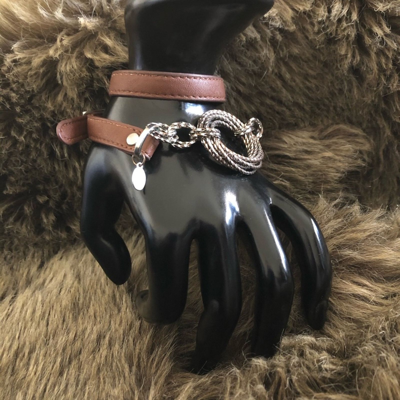 Jewelry Cookie Lee genuine brown leather wrap bracelet Size ONE SIZE - 3 Thumbnail