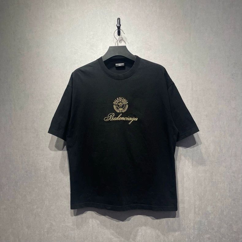 Balenciaga Balenciaga Wheat Logo Embroidered T-shirt - dmc Size US L / EU 52-54 / 3 - 1 Thumbnail