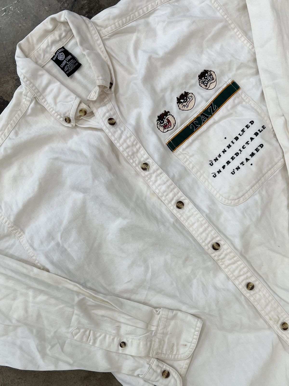Vintage × Warner Bros Vintage Taz Embroidery Button-Down Small Size US S / EU 44-46 / 1 - 1 Thumbnail