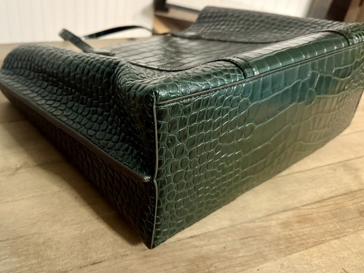 Tory Burch Tory Burch Green Embossed Croc Leather Tote Bag Purse Size ONE SIZE - 8 Thumbnail