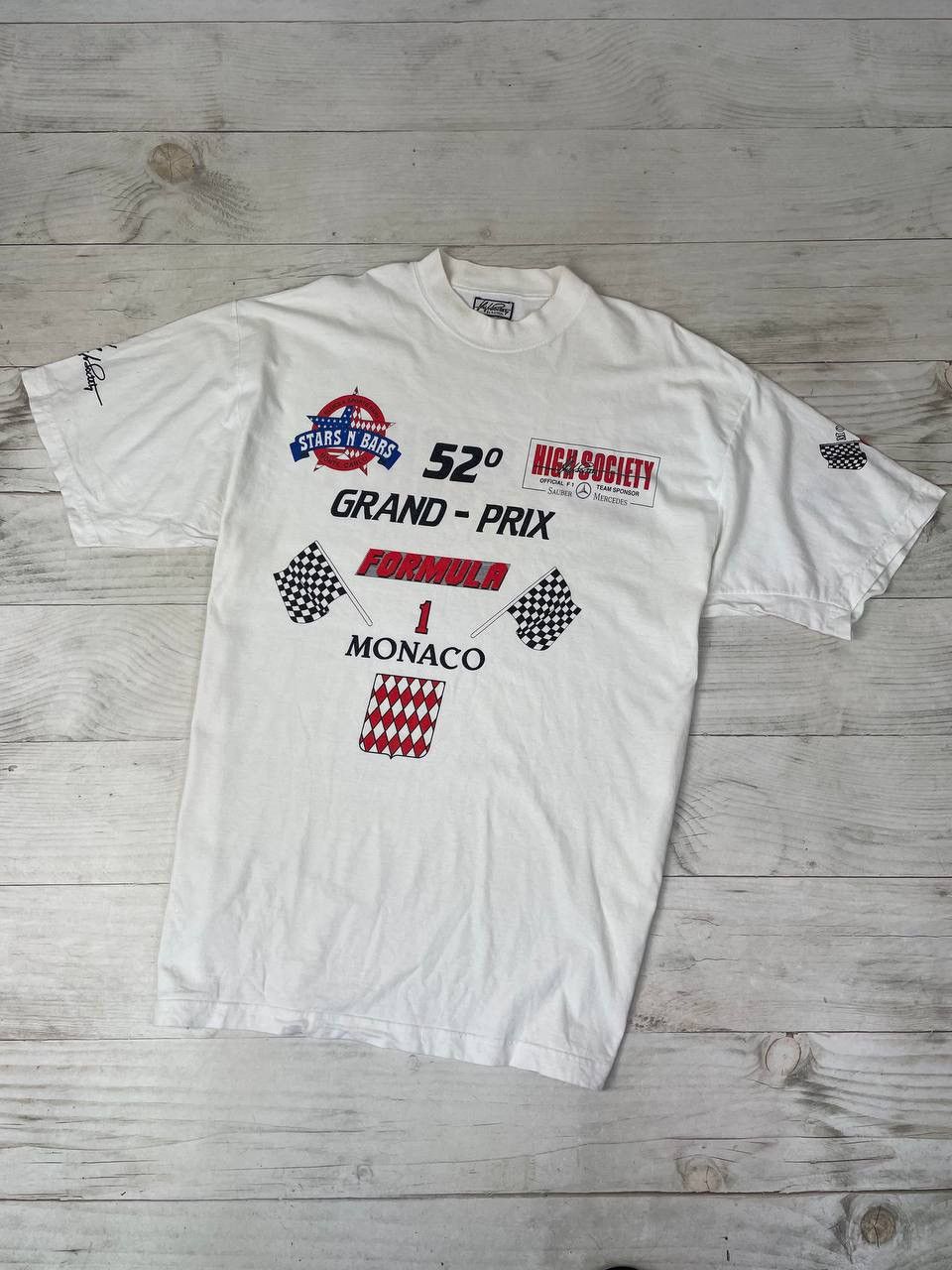 Formula 1 Vintage Monaco Grand Prix Mercedes Benz F1 T-Shirt 90s Size US L / EU 52-54 / 3 - 1 Thumbnail