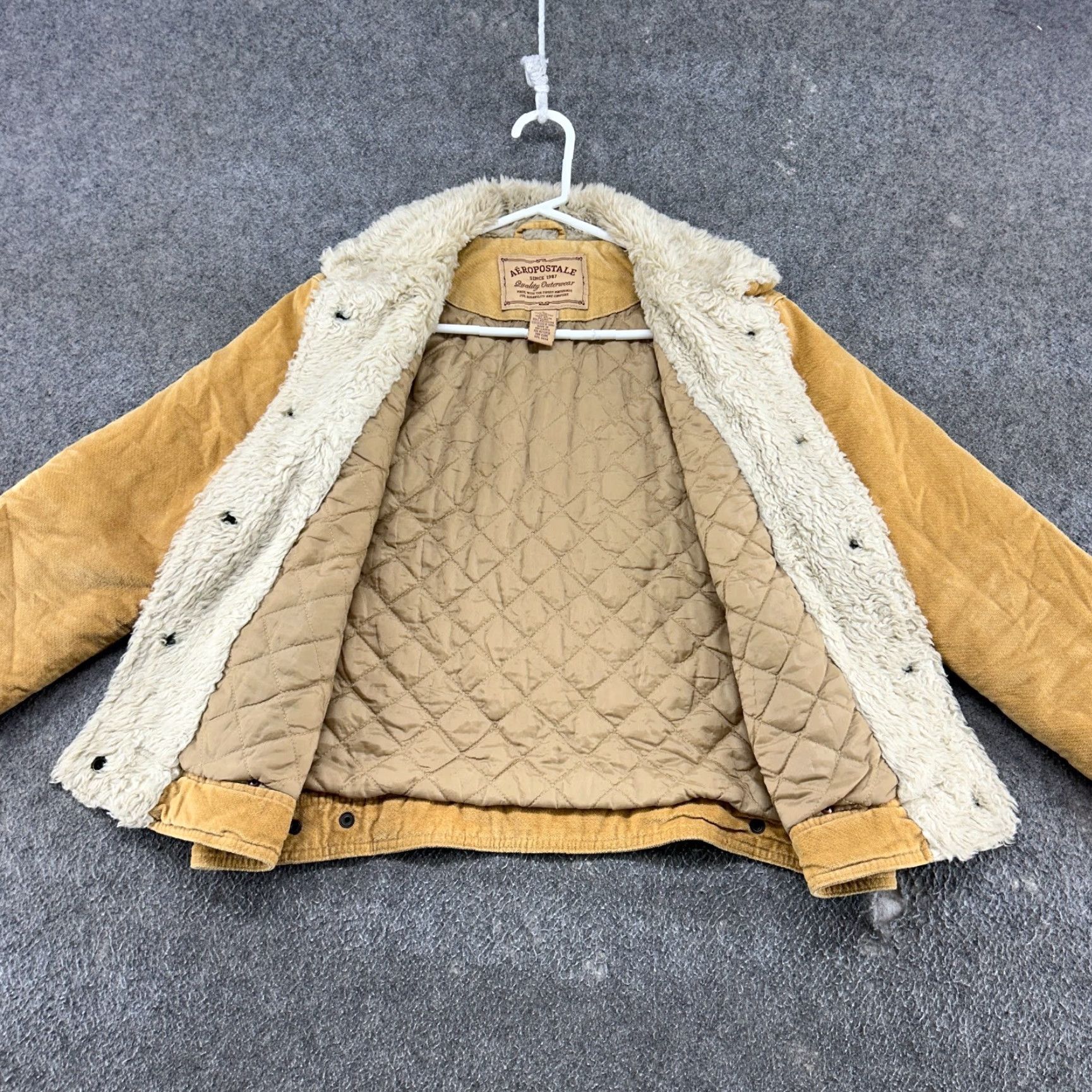 Vintage VINTAGE Aéropostale Jacket Womens L Brown Velour Quilted Trucker Y2K Jacket Coat Mens, Womens, Girls, Boys Size L / US 10 / IT 46 - 5 Thumbnail
