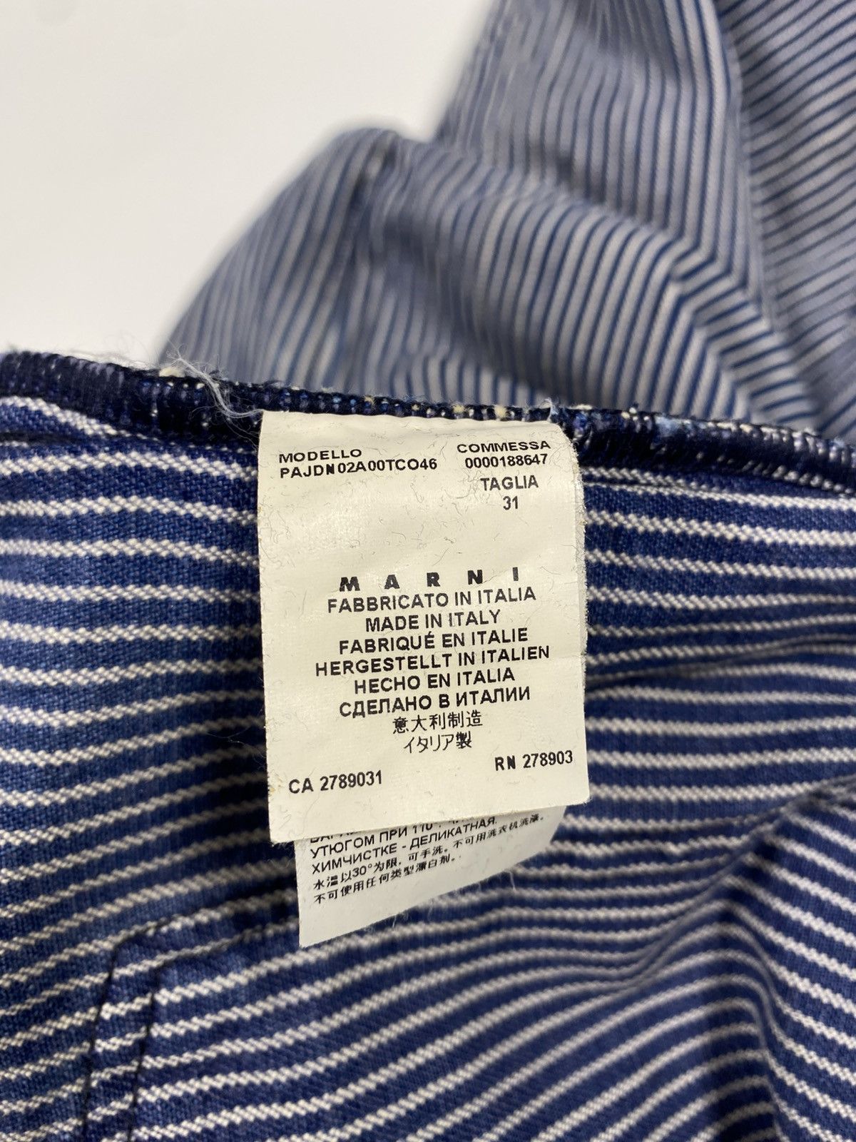 Marni Marni Denim Hickory Pants Size US 31 - 7 Thumbnail