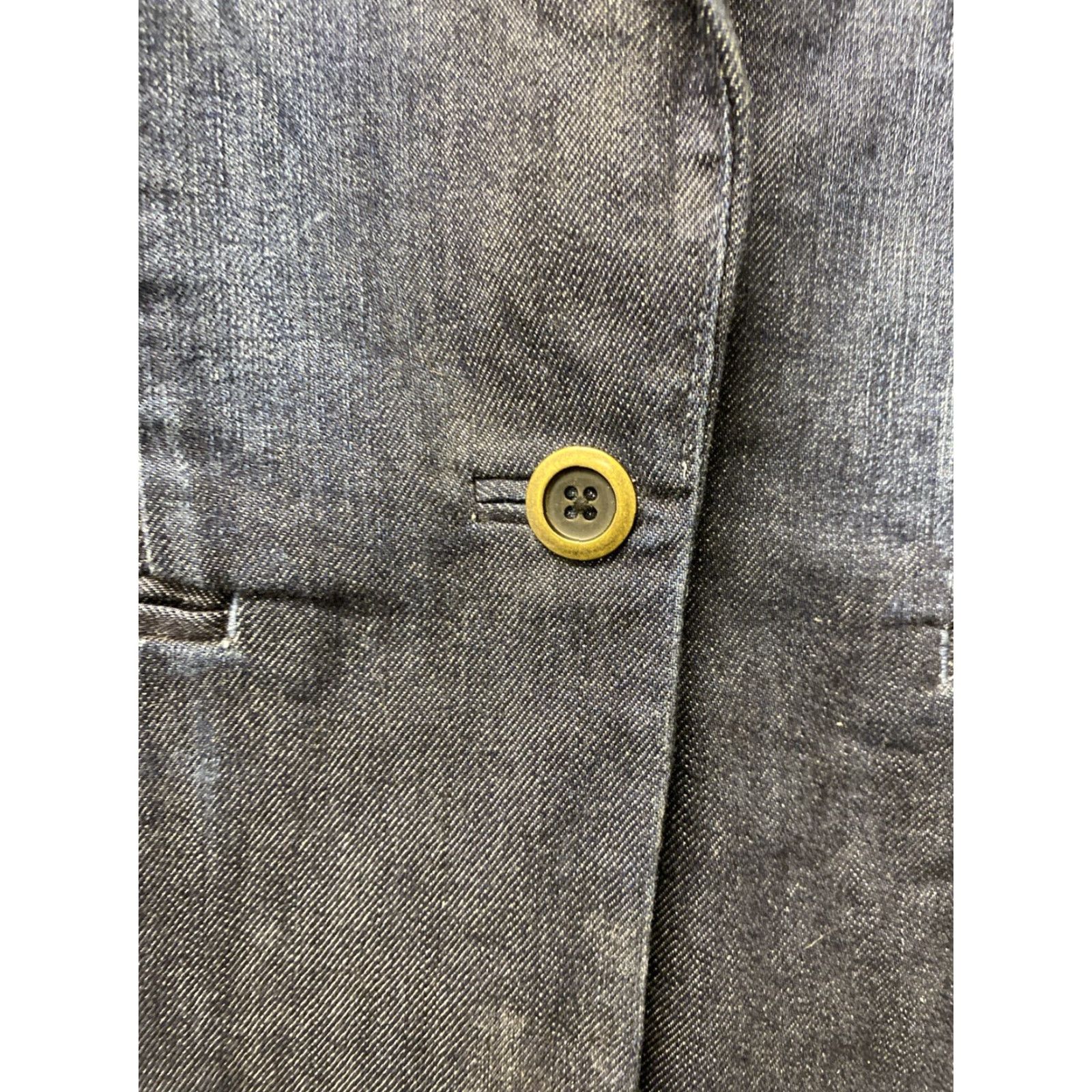 Loft VINTAGE LOFT Women Blazer Jacket Casual Workwear Party Denim Blue Size 4 Size 27" / US 4 / IT 40 - 3 Thumbnail