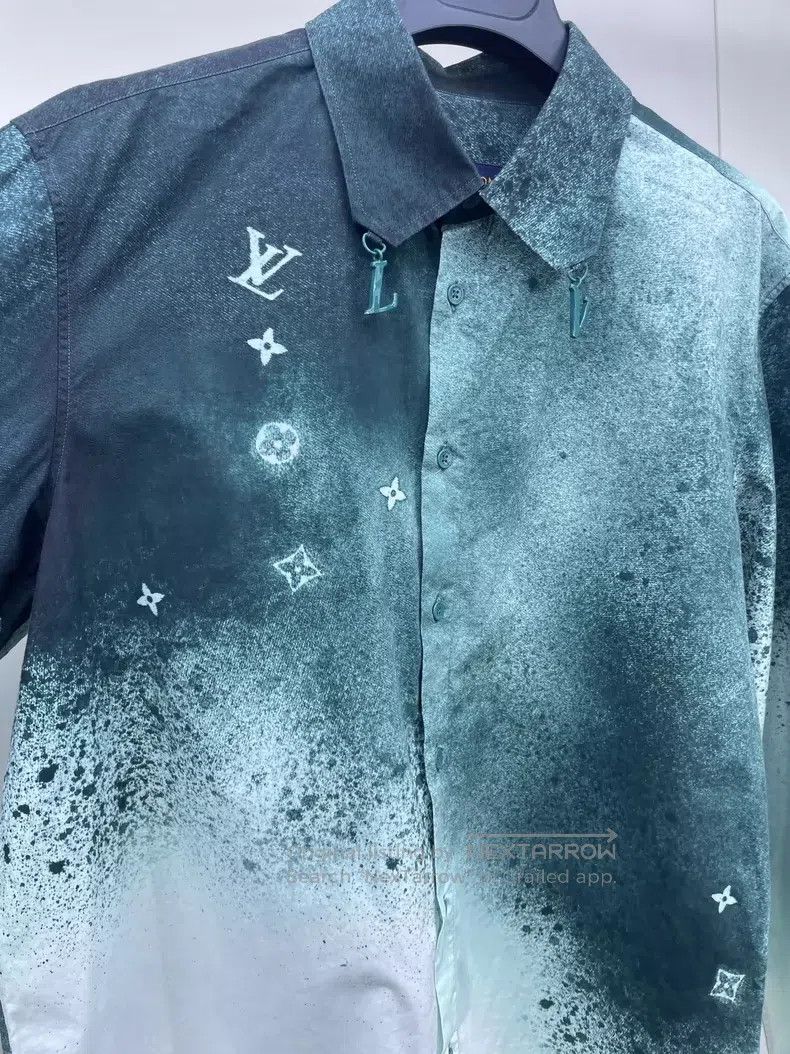 Louis Vuitton Louis Vuitton Green Tie Dye Gradient Long Sleeve Shirt Size US M / EU 48-50 / 2 - 5 Thumbnail