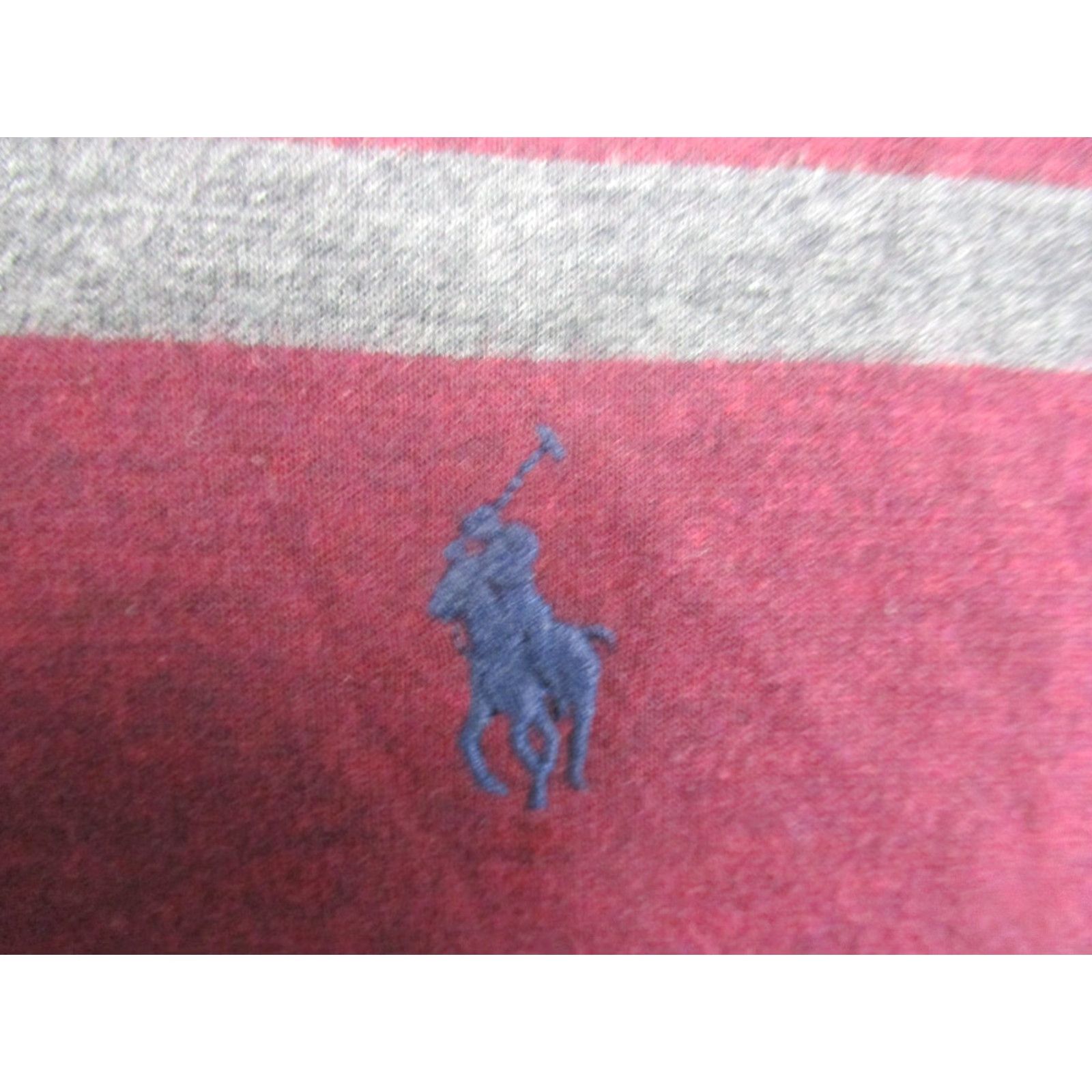 Polo Ralph Lauren VINTAGE Polo Ralph Lauren Sweater Mens Large Burgundy Gray Stripe Quarter Zip Pullover Size US L / EU 52-54 / 3 - 3 Thumbnail