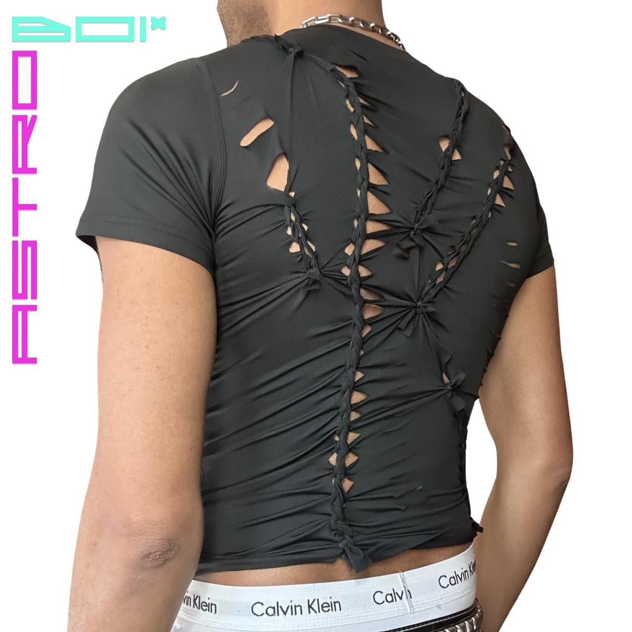 Gildan ASTROBOI 'LINES' Black Braided Compression Top - Large Size US L / EU 52-54 / 3 - 5 Thumbnail