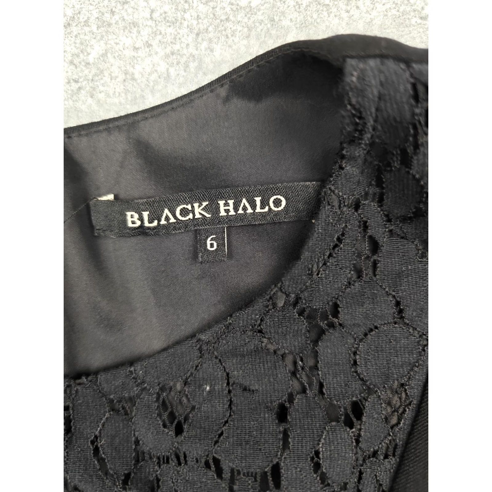 Black Halo Black Halo Dress Womens 6 Black Lace Panel Sheath Midi 3/4 Sleeve Style 208308 Size M / US 6-8 / IT 42-44 - 3 Thumbnail