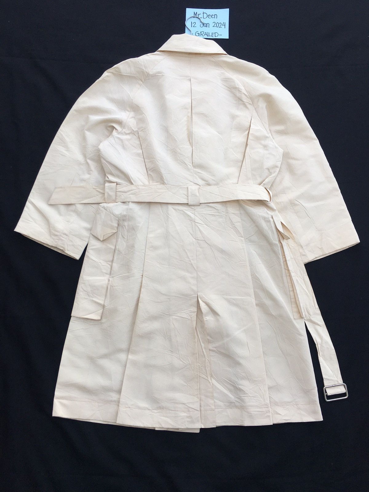 Hermes Vintage 90s HERMÈS Trench Coat Double Breasted Coat Size M / US 6-8 / IT 42-44 - 24 Thumbnail