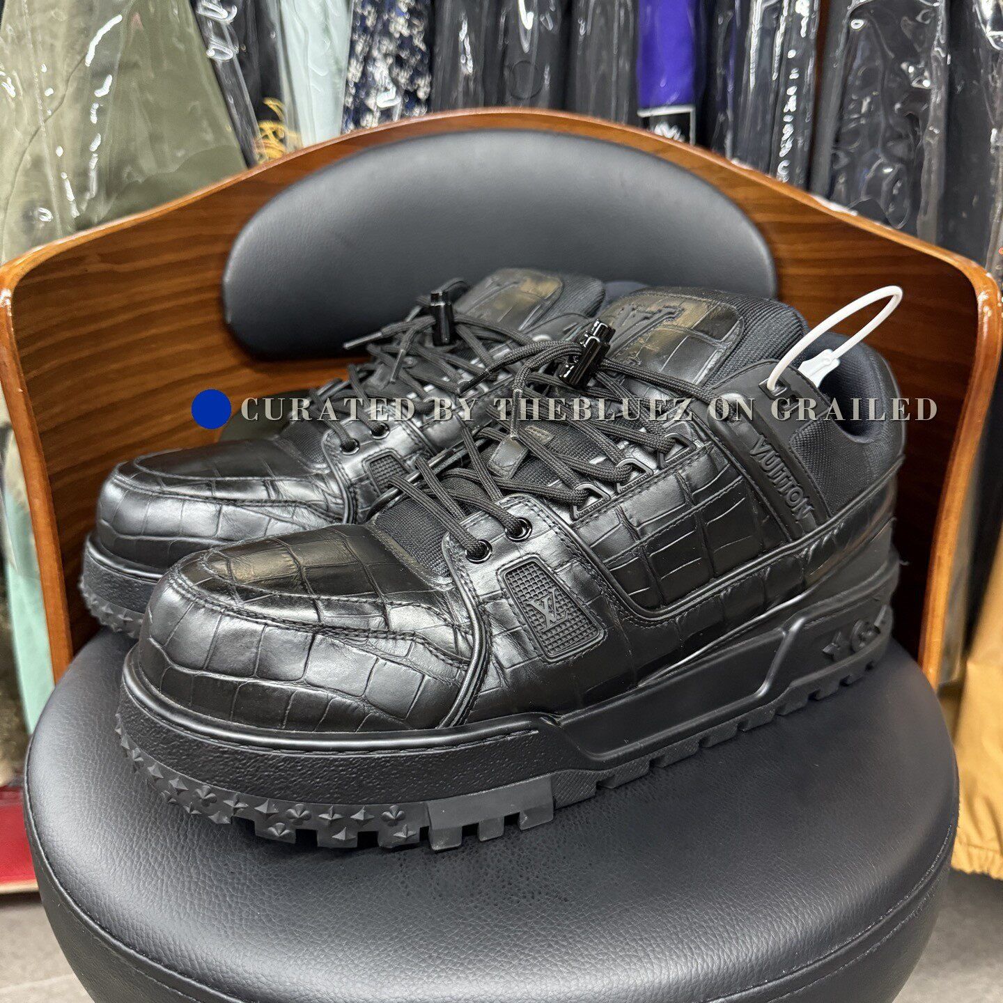 Louis Vuitton LV Trainer Black Alligator Leather Size US 10 / EU 43 - 1 Thumbnail