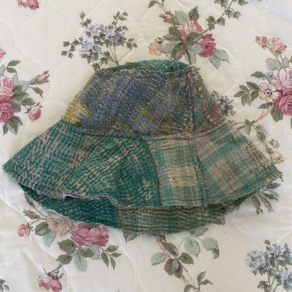image of Kentucky Boy Tyler Scrap Quilted Boro Bucket Hat in Green, Men's