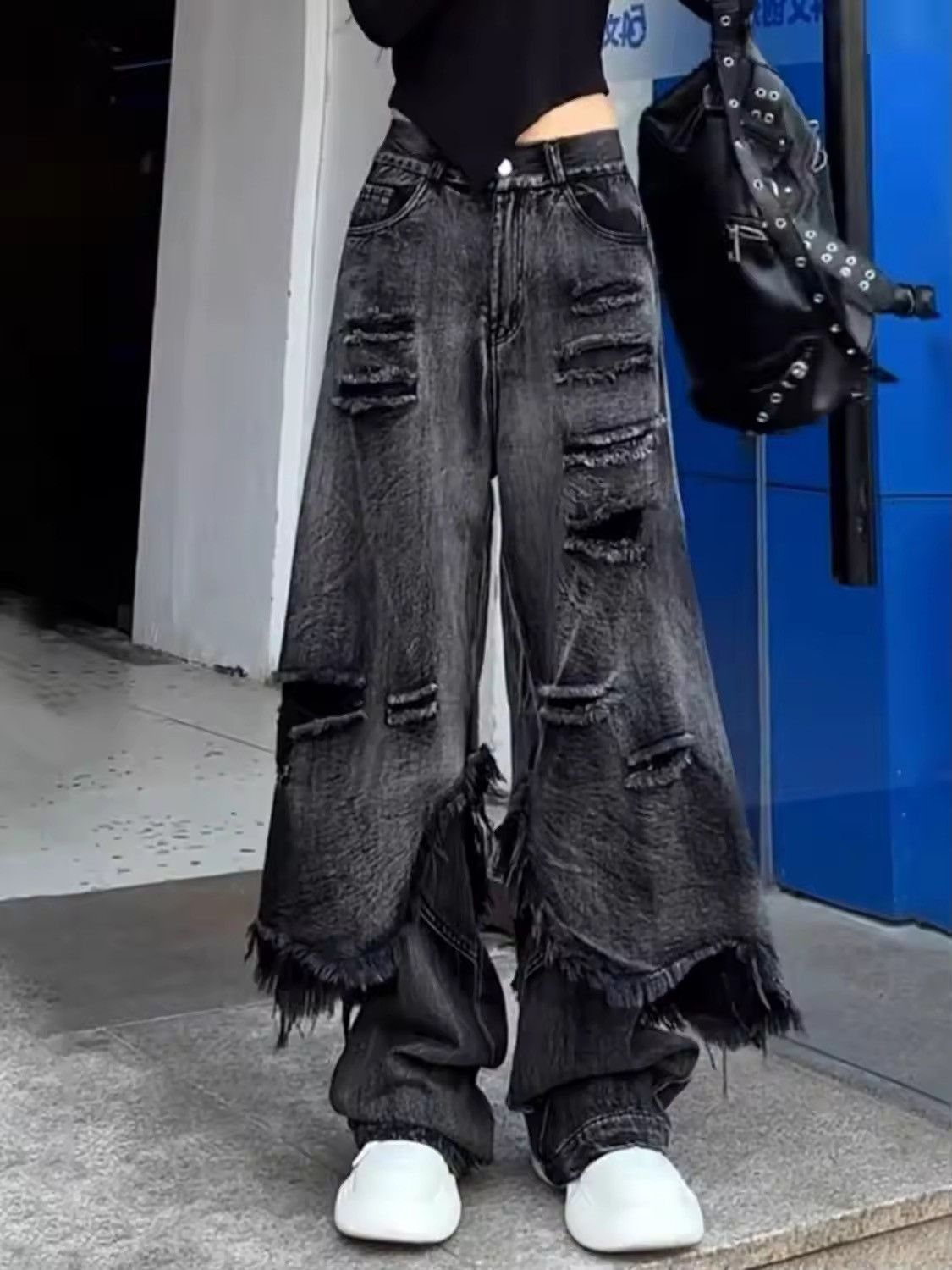 Jean × Vintage Baggy Jeans High Street Slouchy Hip Hop Wide Leg Size US 33 - 2 Thumbnail