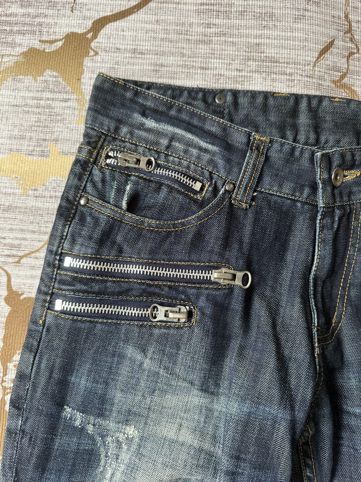semanticdesign Semantics Design Multi Zipper Distressed Denim Size US 31 - 10 Thumbnail