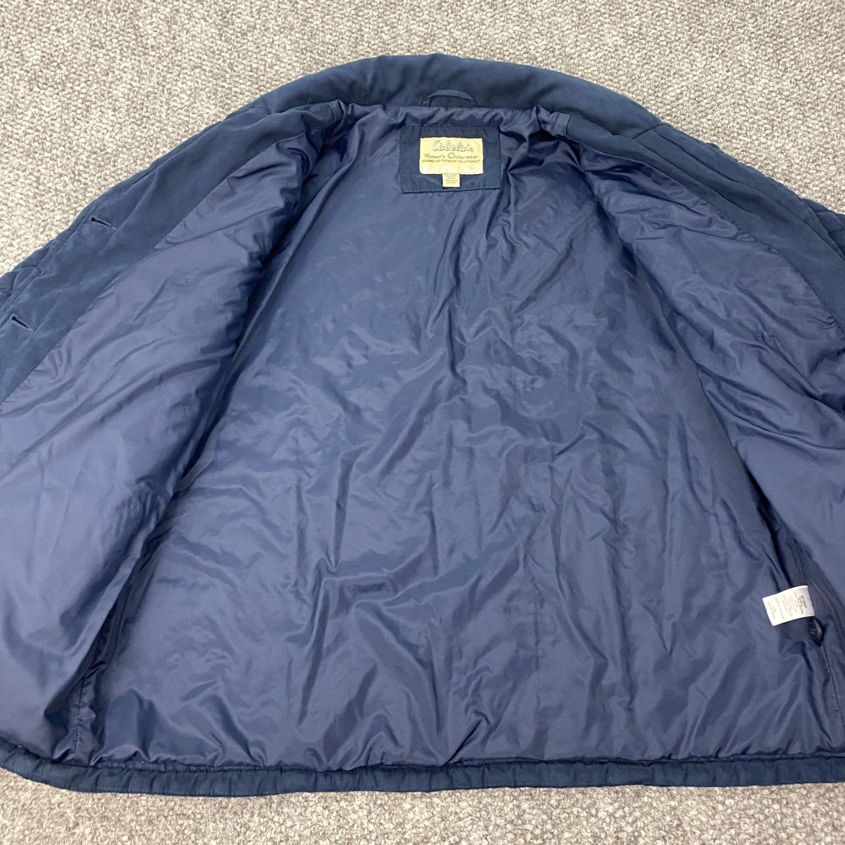 Vintage Cabelas Jacket Womens XL Navy Blue Quilted Button Front Nylon Lined Insulated Size XL / US 12-14 / IT 48-50 - 7 Thumbnail
