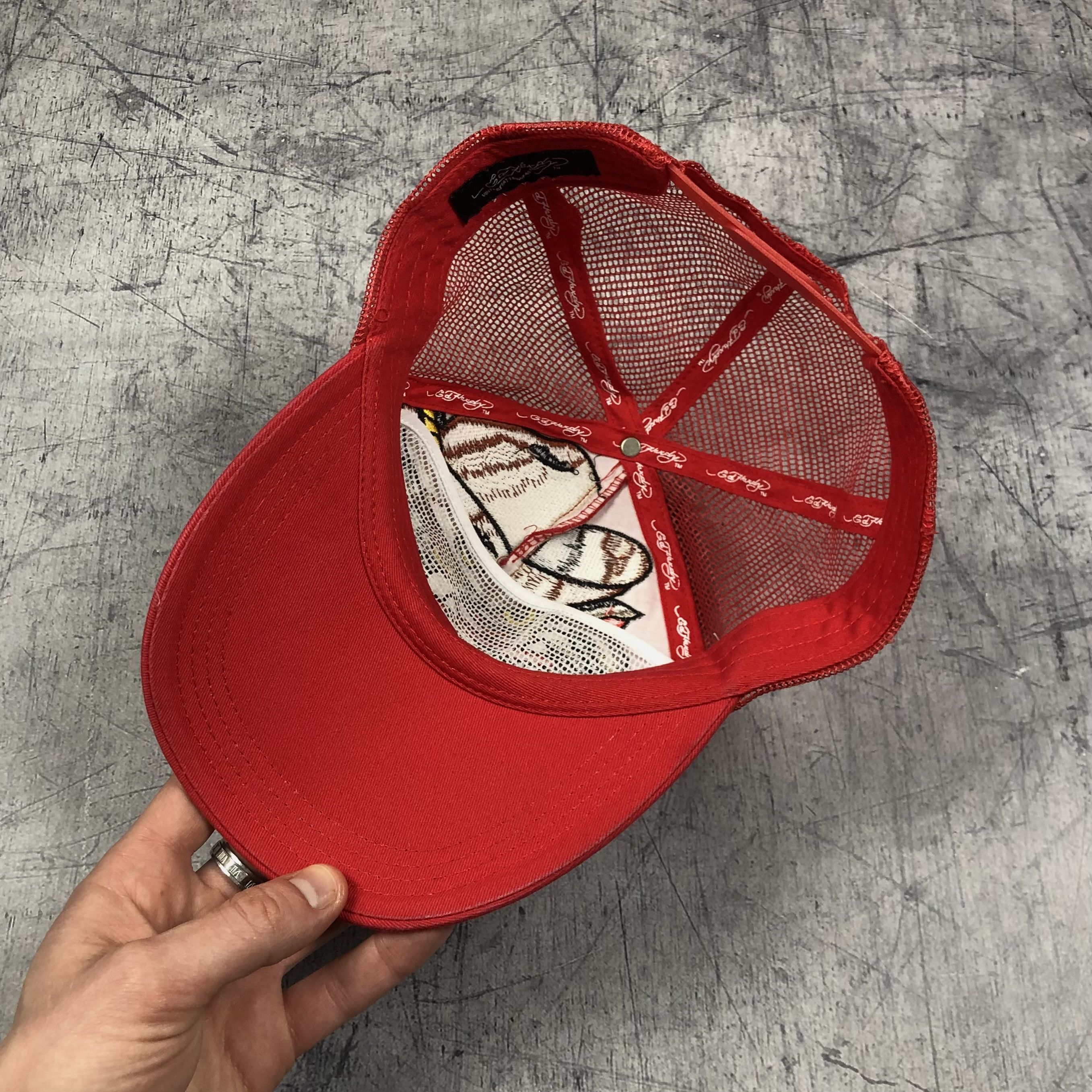 Christian Audigier Y2K Ed Hardy Bulldog Trucker Cap Size ONE SIZE - 6 Thumbnail