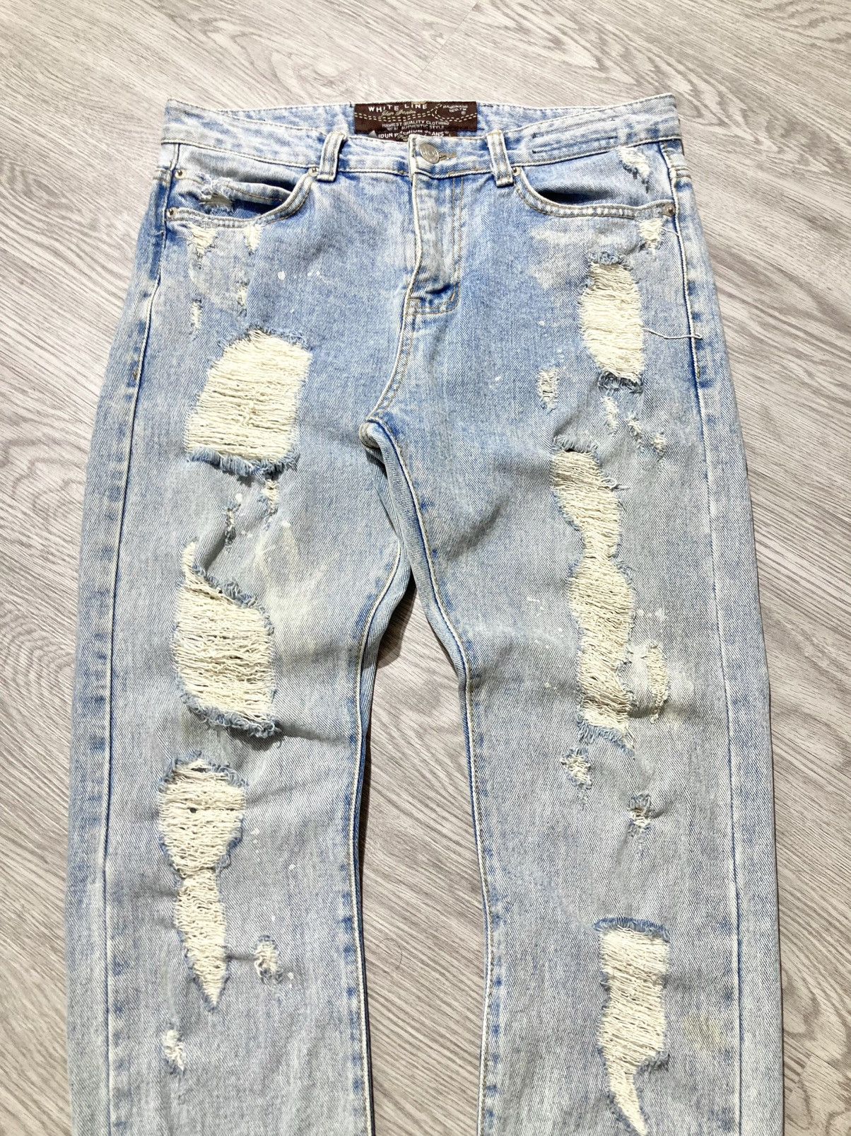 If Six Was Nine 2000s Idun Distressed Ripped Denim Blue Jeans Lgb Punk Style Size US 30 / EU 46 - 2 Thumbnail