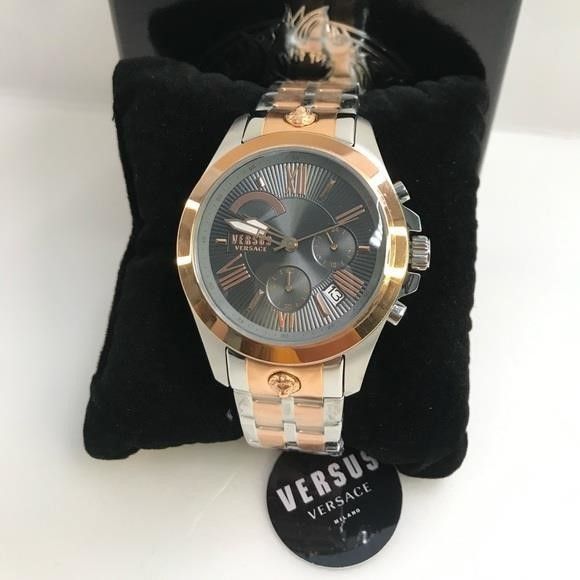 Versus Versace New Authentic VERSUS Versace Men's Gray Dial Stainless Steel Size ONE SIZE - 1 Thumbnail