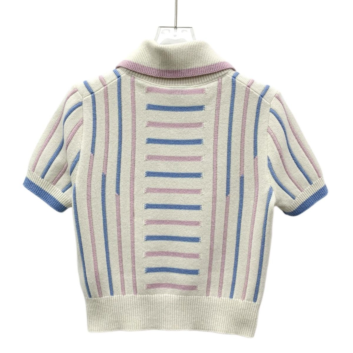 Chanel Chanel Stripe Cashmere Short Sleeve Knit Sweater K26WX Size XS / US 0-2 / IT 36-38 - 2 Thumbnail
