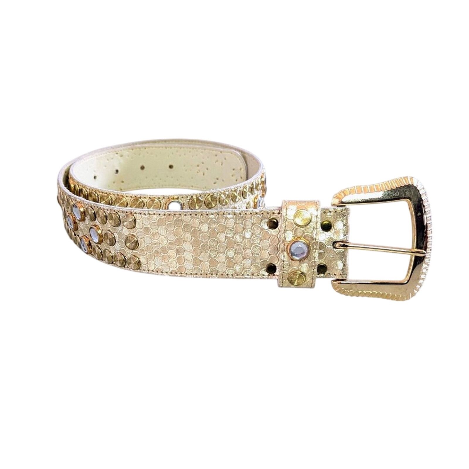 Vintage The Icing Vintage 90's Gold Studded Belt Metallic Rhinestone Size ONE SIZE - 1 Thumbnail