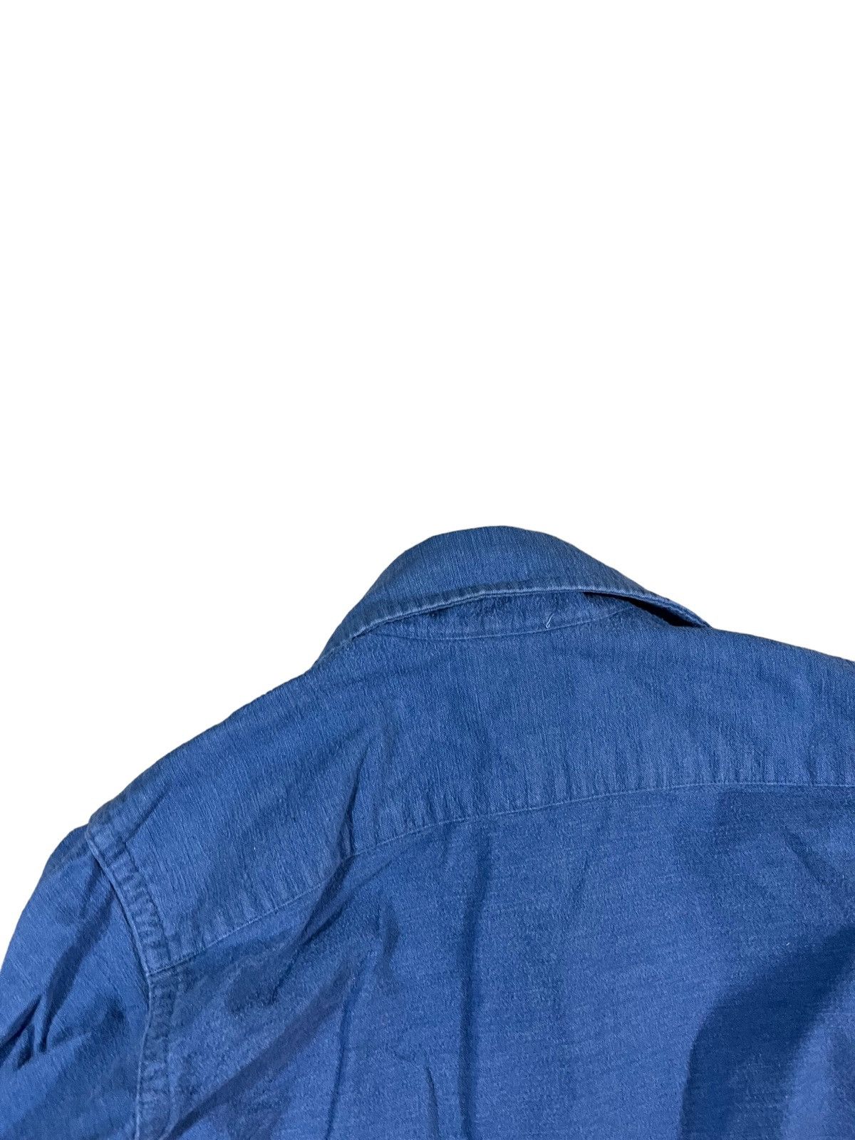 L.L. Bean Vintage 70s LL Bean Script Chamois Cloth Shirt Blue 10 Size M / US 6-8 / IT 42-44 - 5 Thumbnail