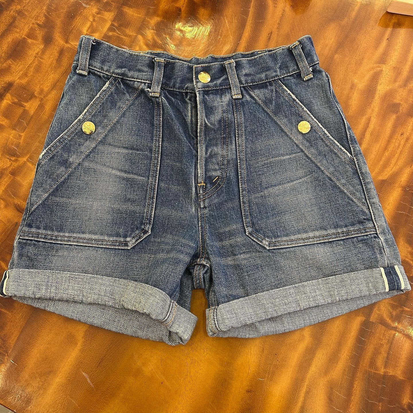 Celine Celine Logo Button Denim Shorts Size 26 Size 26" / US 2 / IT 38 - 1 Thumbnail