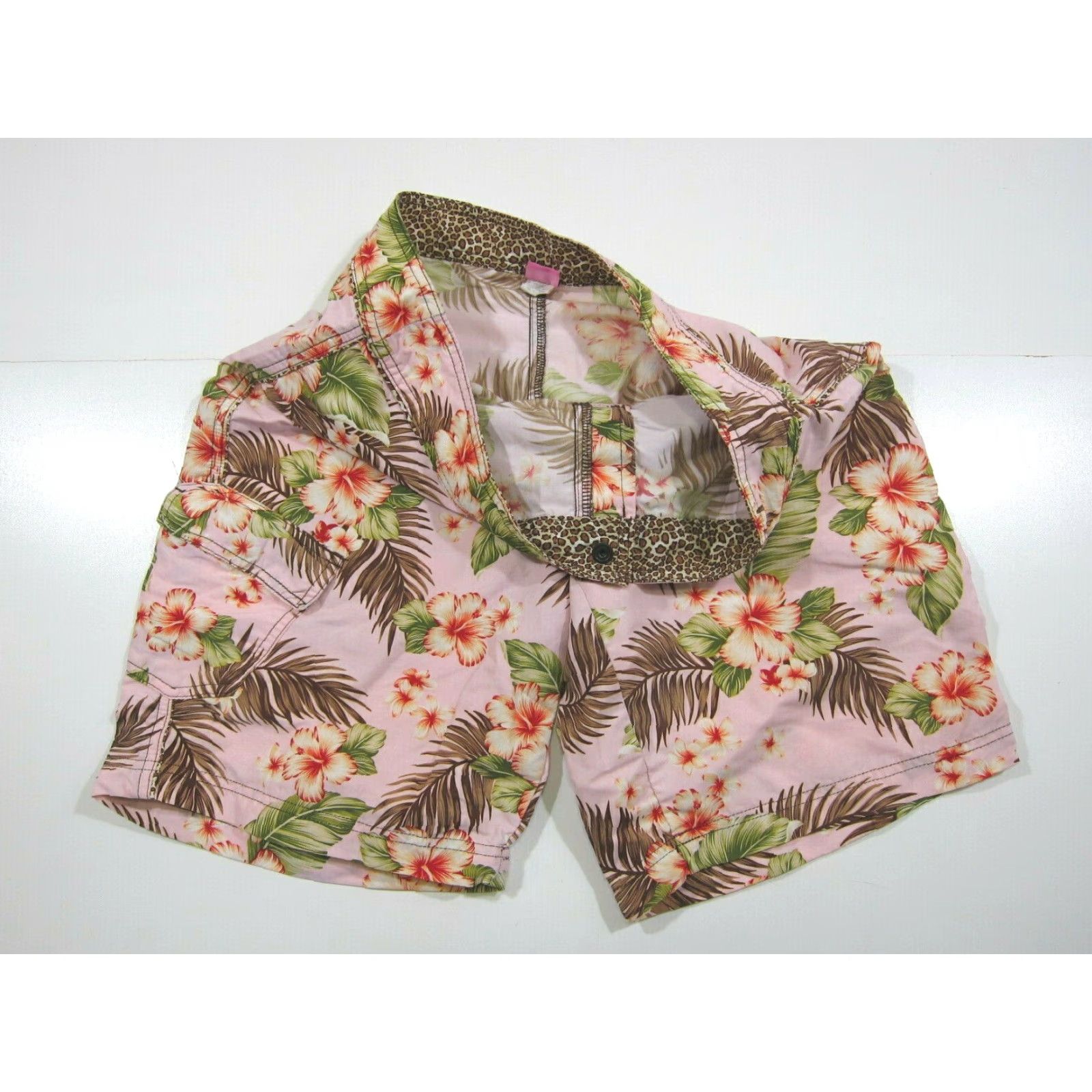 Pinko Pink Sands 100% Nylon Pink Hawaiian Floral Swim Beach Short Junior 11 M Womens Pink Floral Hawaiian 34" waist Array Size 24" / US 00 / IT 34 - 5 Thumbnail