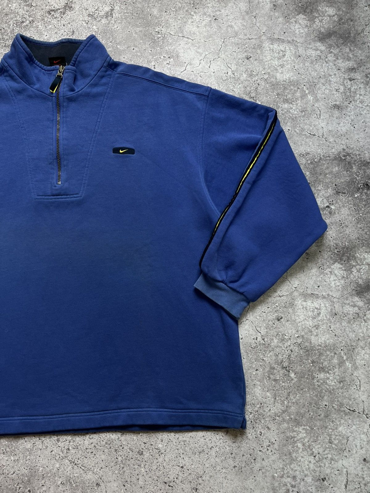 Vintage Vintage 90s Nike Sweatshirt 1/4 Zip Blue Size US XL / EU 56 / 4 - 3 Thumbnail