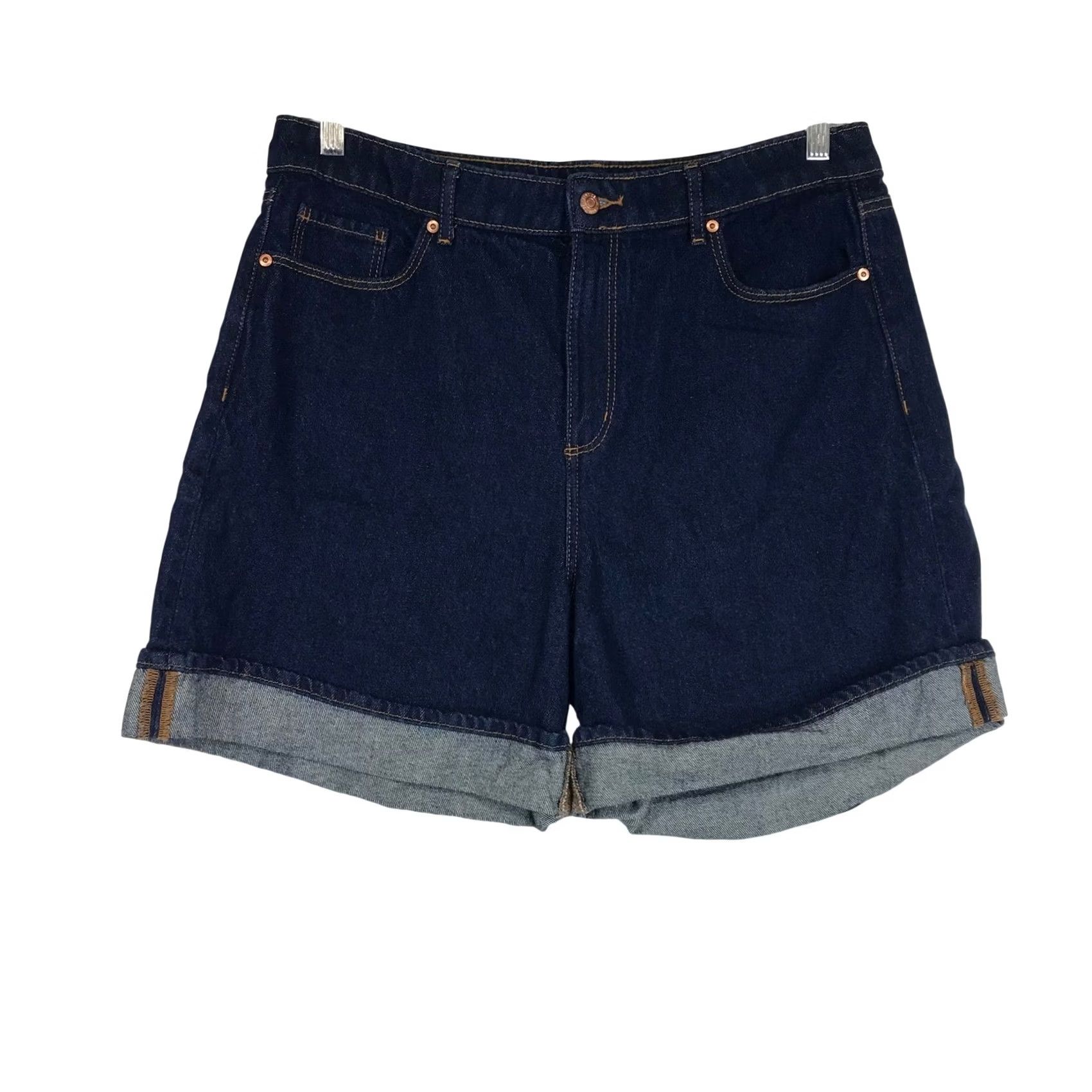 Loft VINTAGE LOFT The Cuff Short Womens 31 12 Dark Wash High Rise Denim Jean Shorts Indigo Size 24" / US 00 / IT 34 - 2 Thumbnail