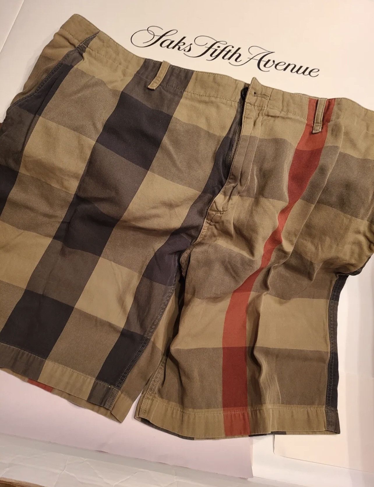 image of Mens Burberry Limited Edition Shorts in Brown (Size 40)