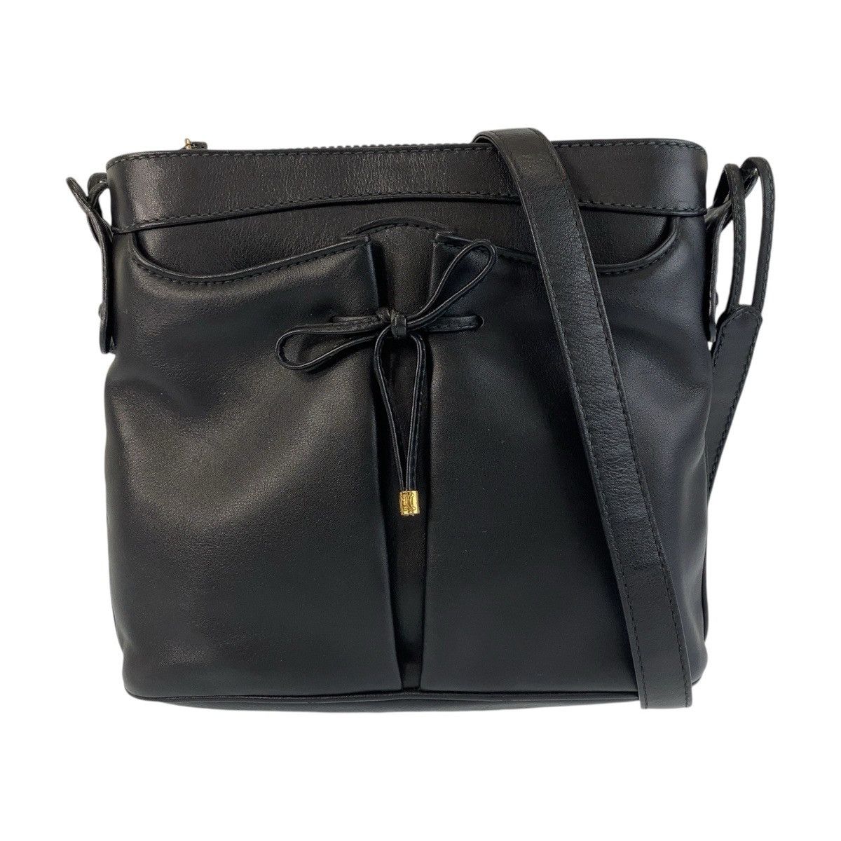 Celine Celine Leather Shoulder Bag Leather Crossbody Bag in Black, Women's